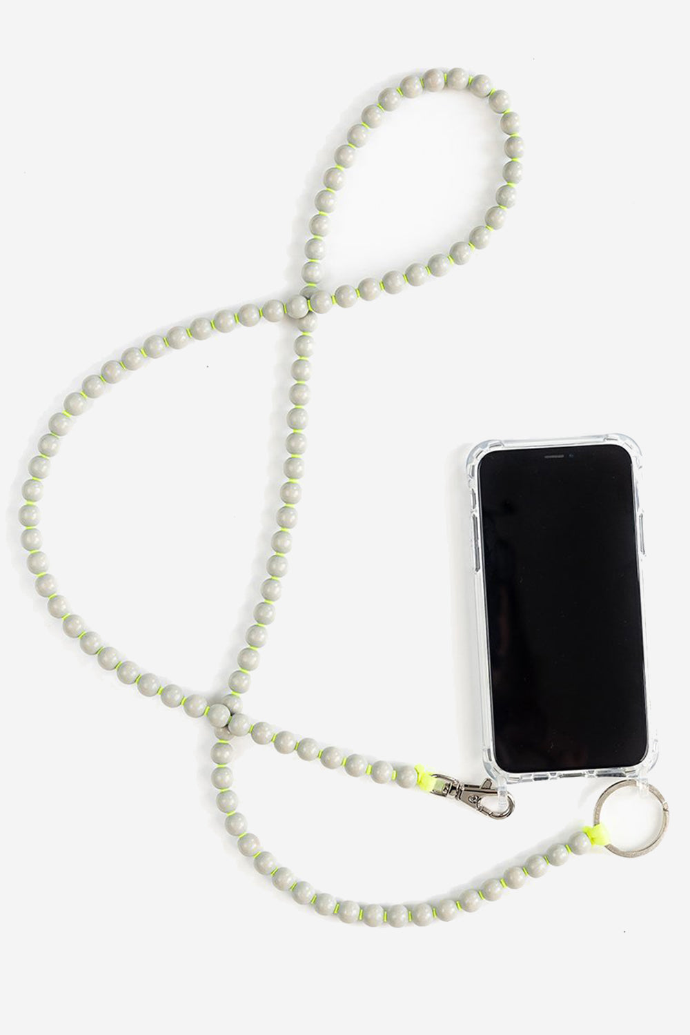 Phone Necklace, Lightgrey/neonyellow