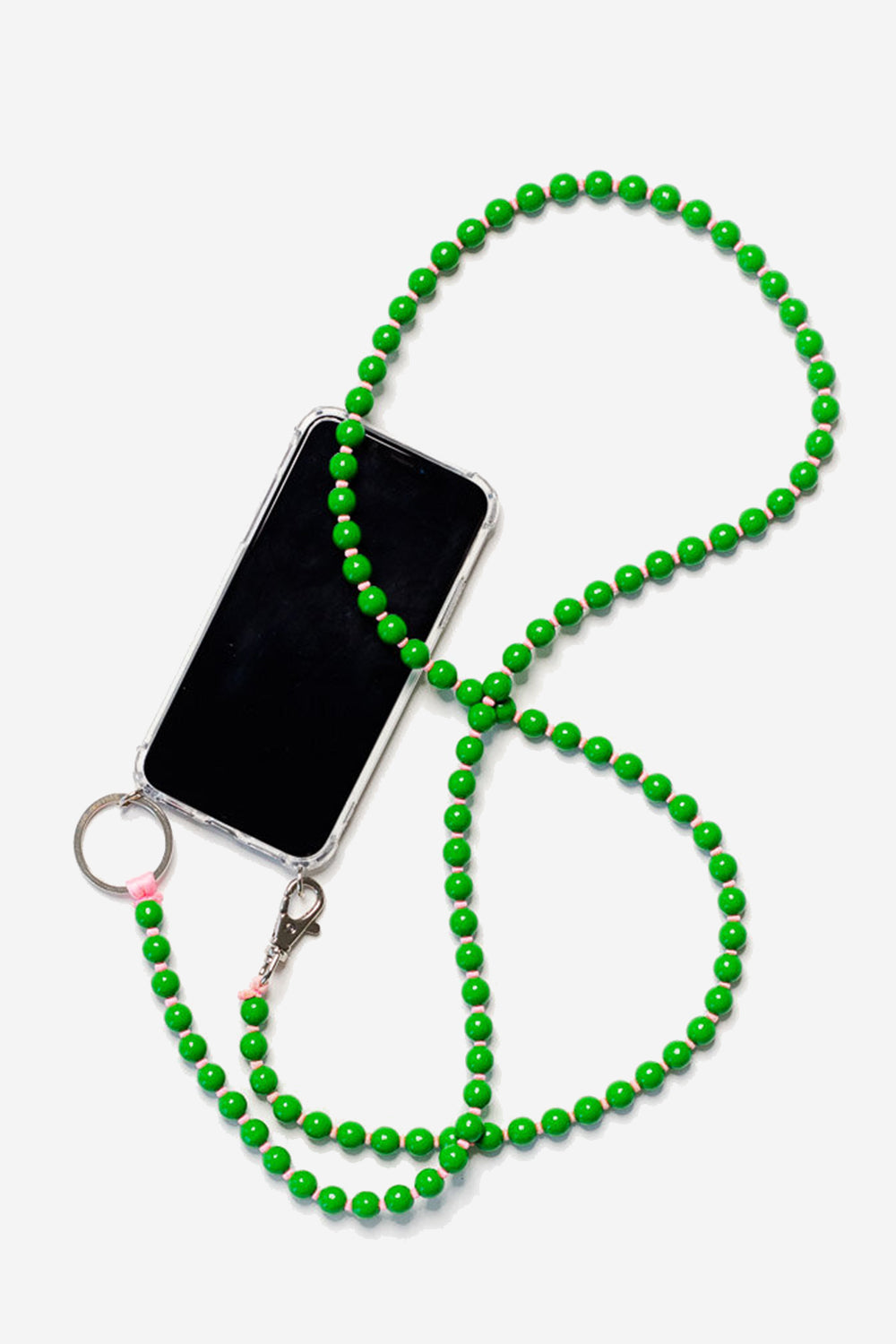 Phone Necklace, green/rose
