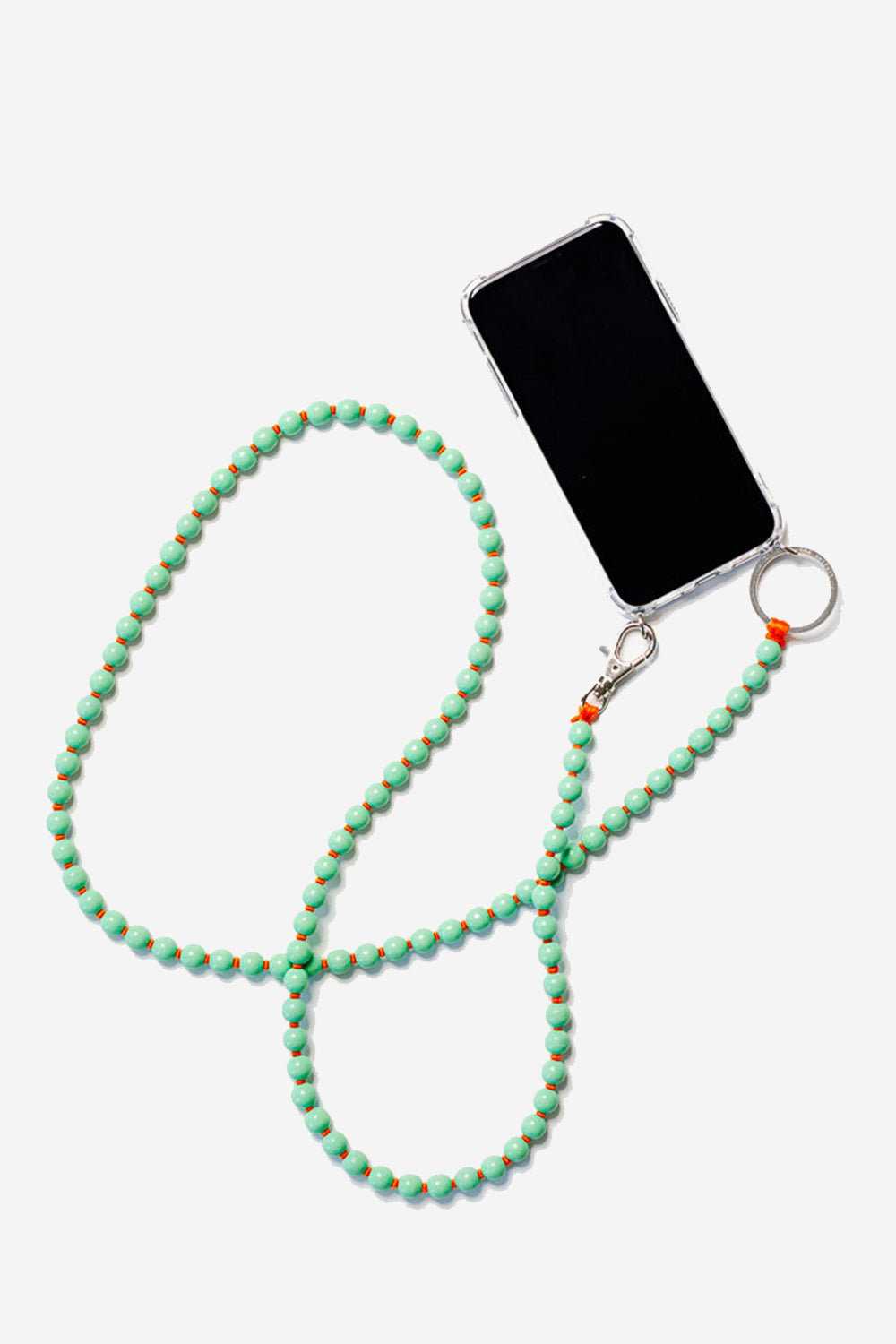 Phone Necklace, pastelgreen/orange
