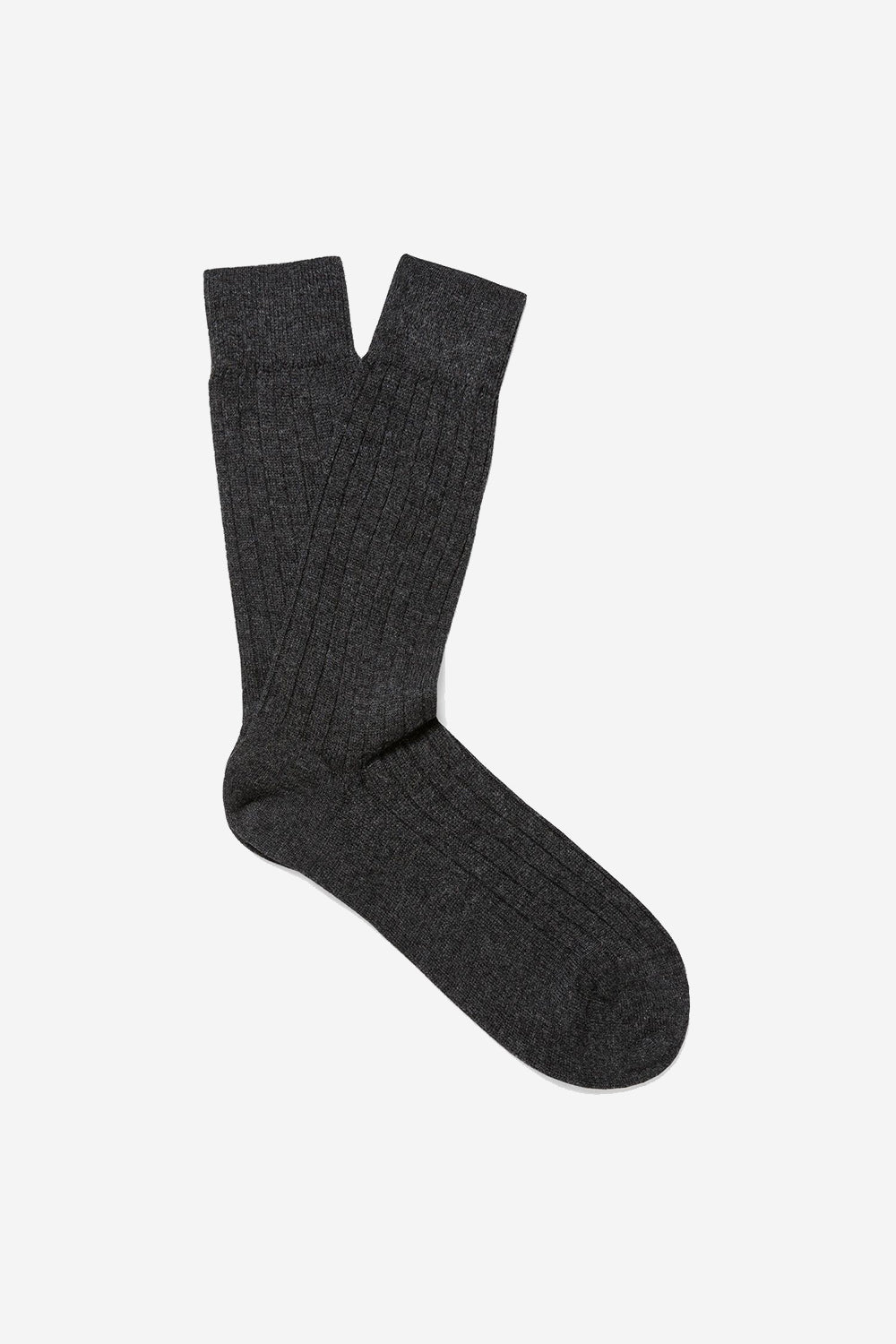 Cashmere Rib Lounge Sock, Grey