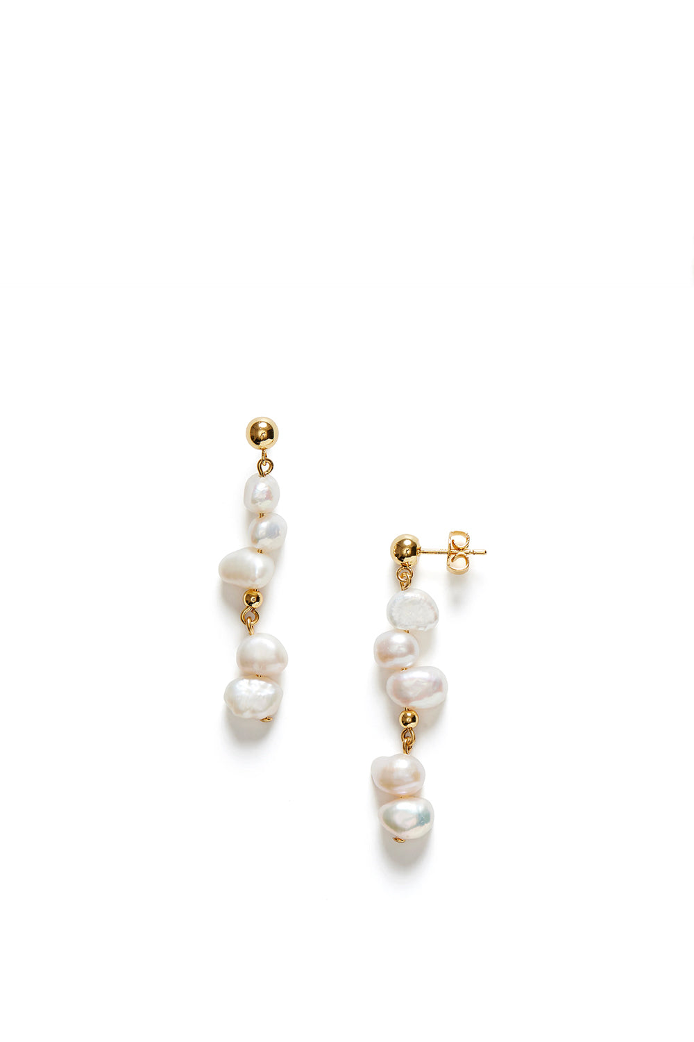 Pearly Drop Earrings Short - Gold | Anni Lu | The Standard Store