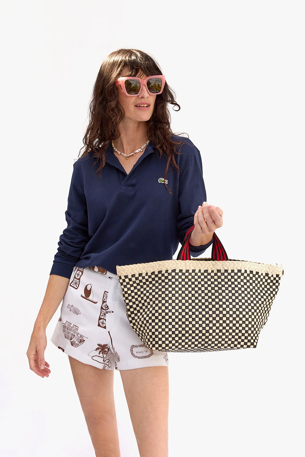 Bateau Tote Woven Checker | Clare V | The Standard Store