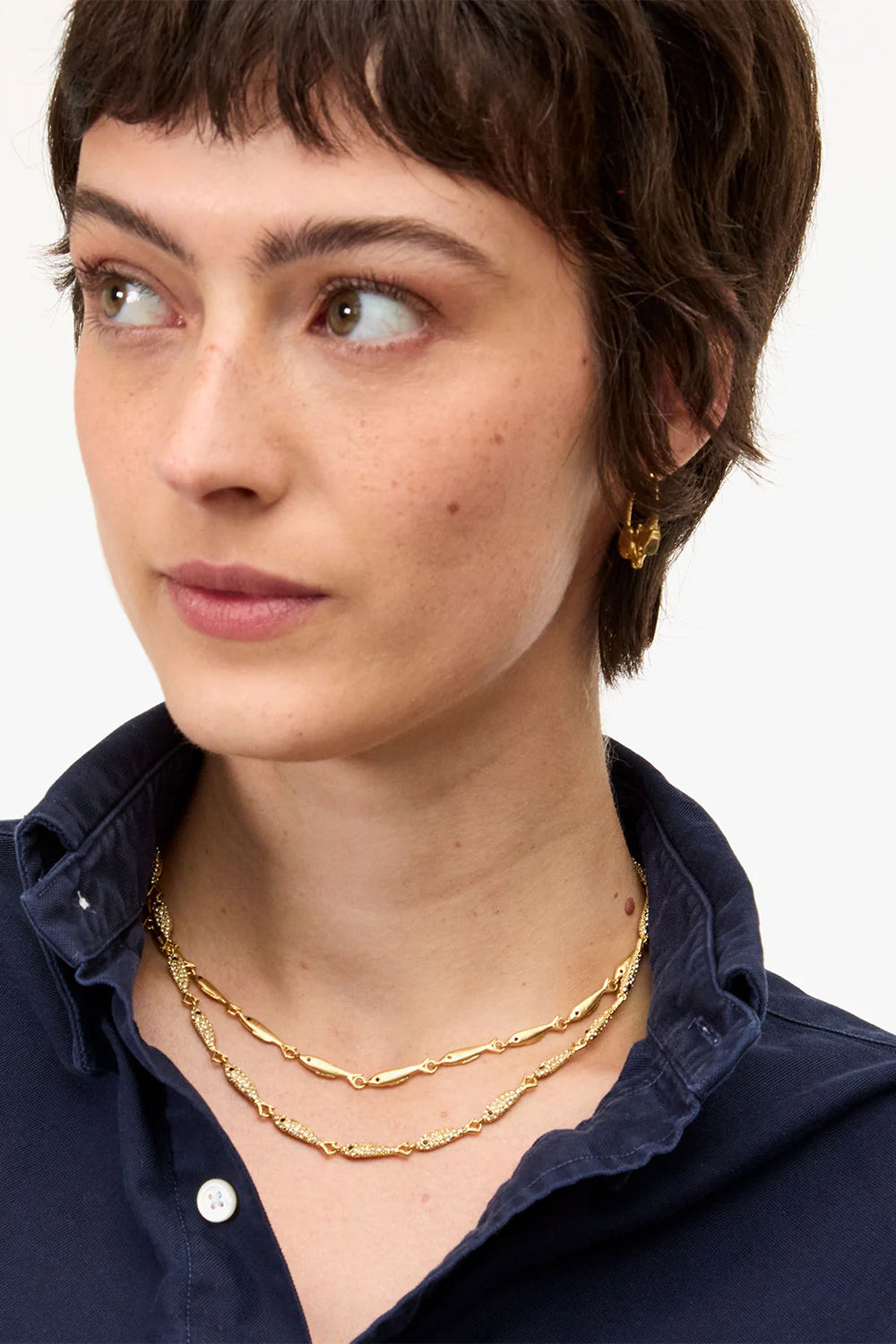 Le Pave Sardine Necklace Vintage Gold