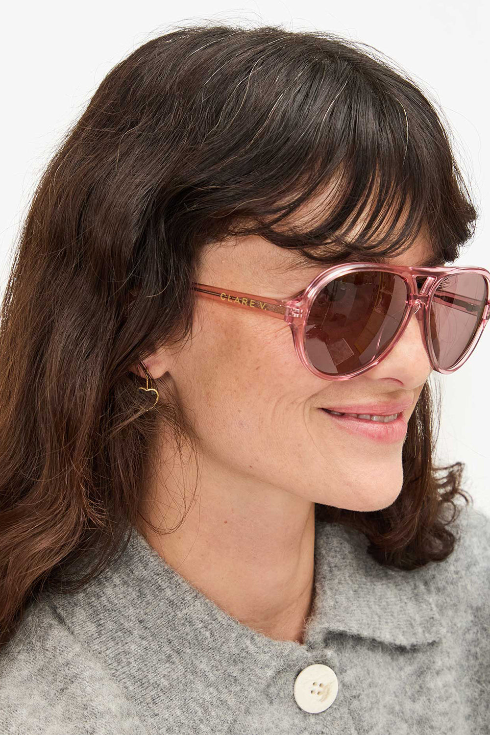 Lizzie Sunglasses Dark Rose | Clare V | The Standard Store