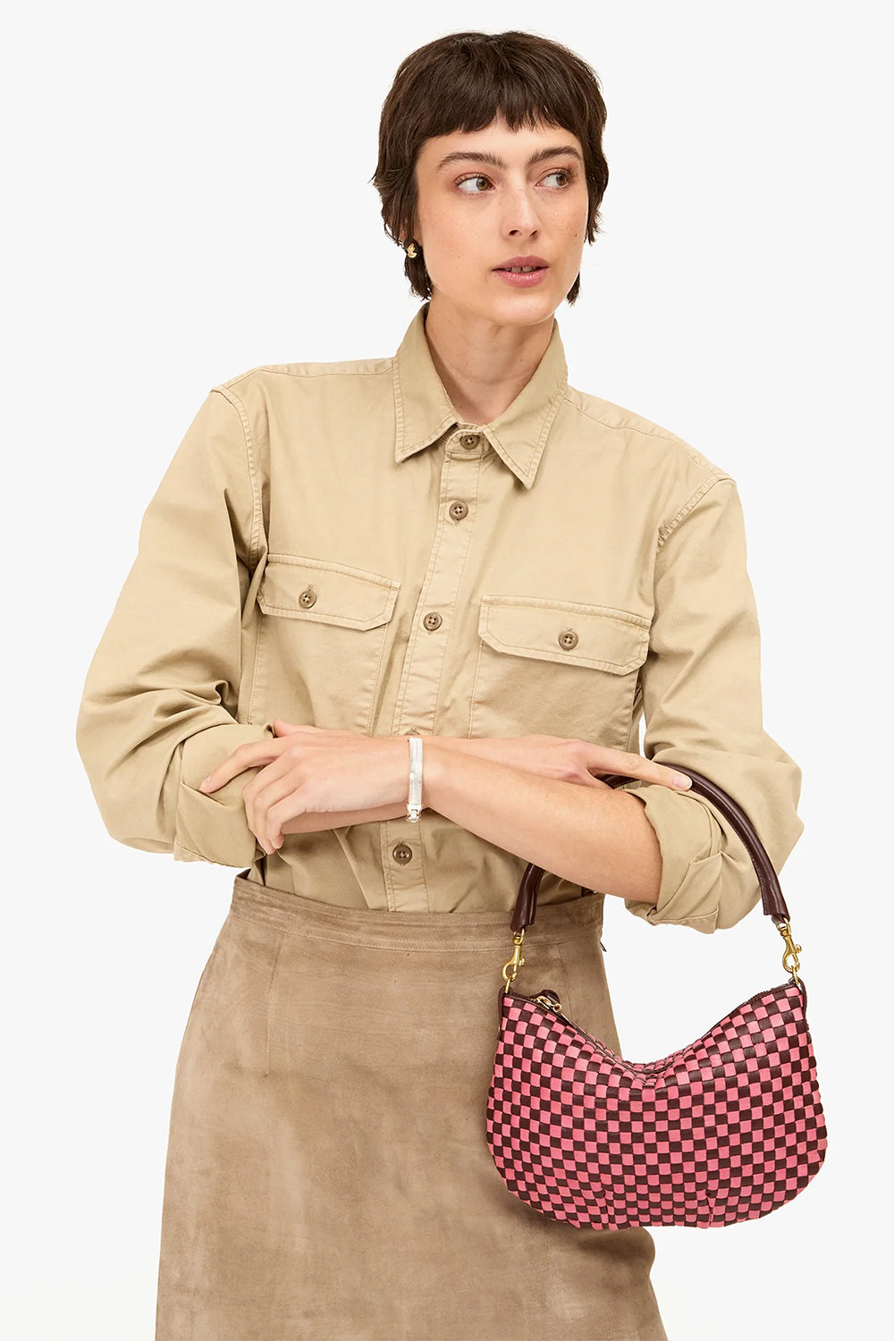 Petit Moyen Messenger Raisin/Petal | Clare V | The Standard Store

