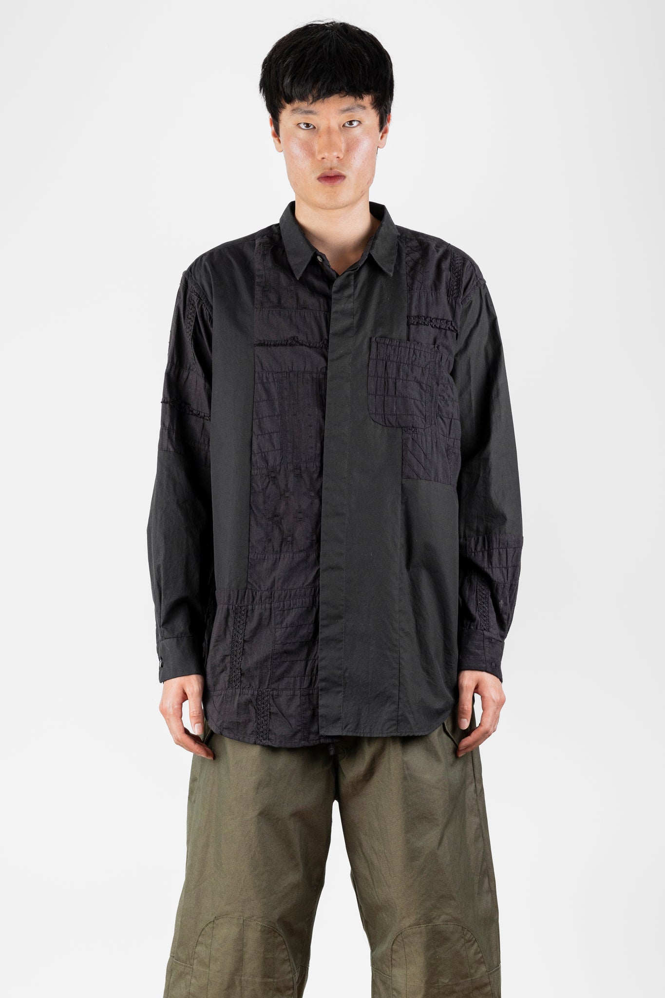 Combo Short Collar Shirt, Black | Engineered Garments | The Standard Store