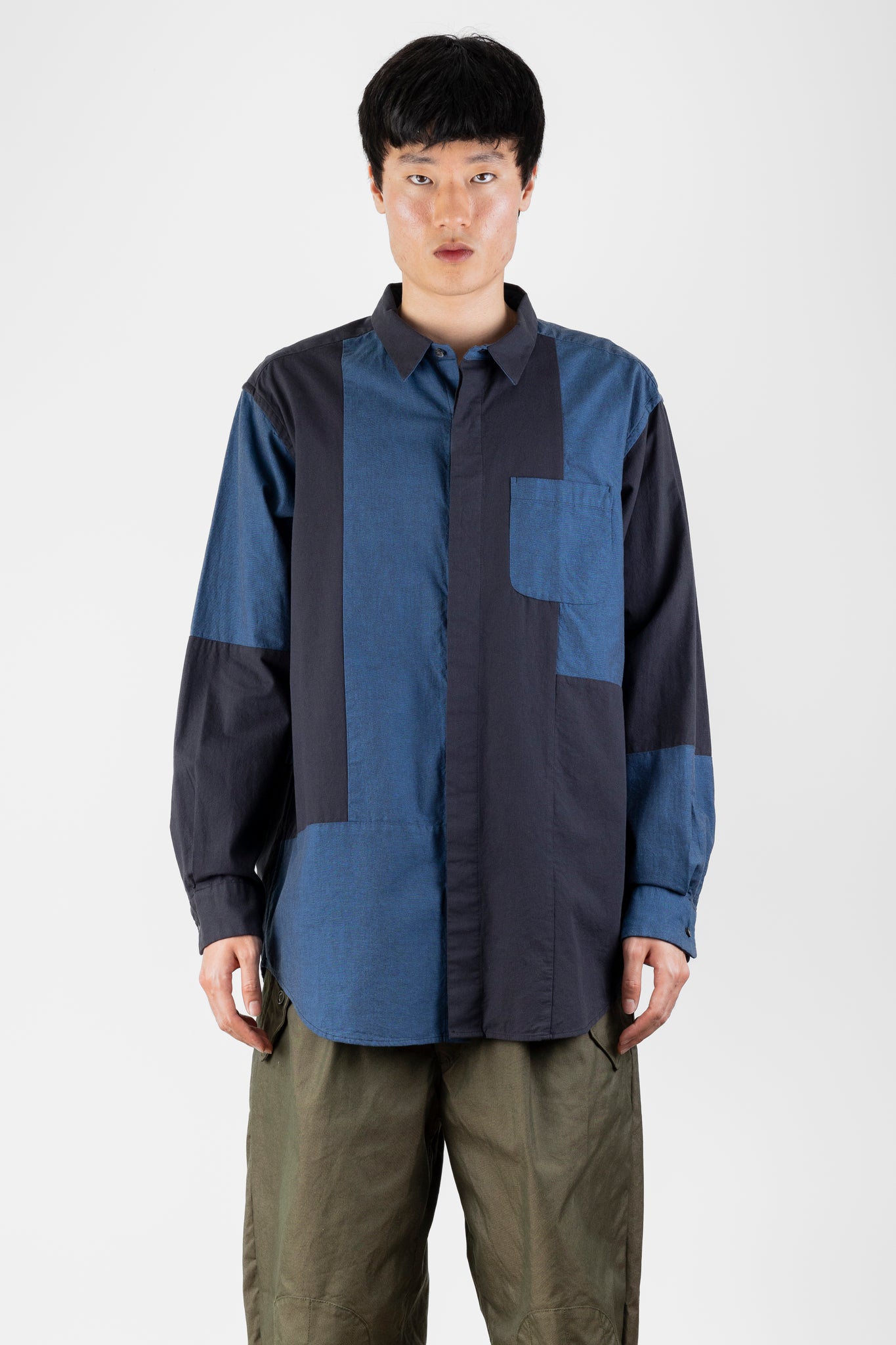 Combo Short Collar Shirt, Navy | Engineered Garments | The Standard Store