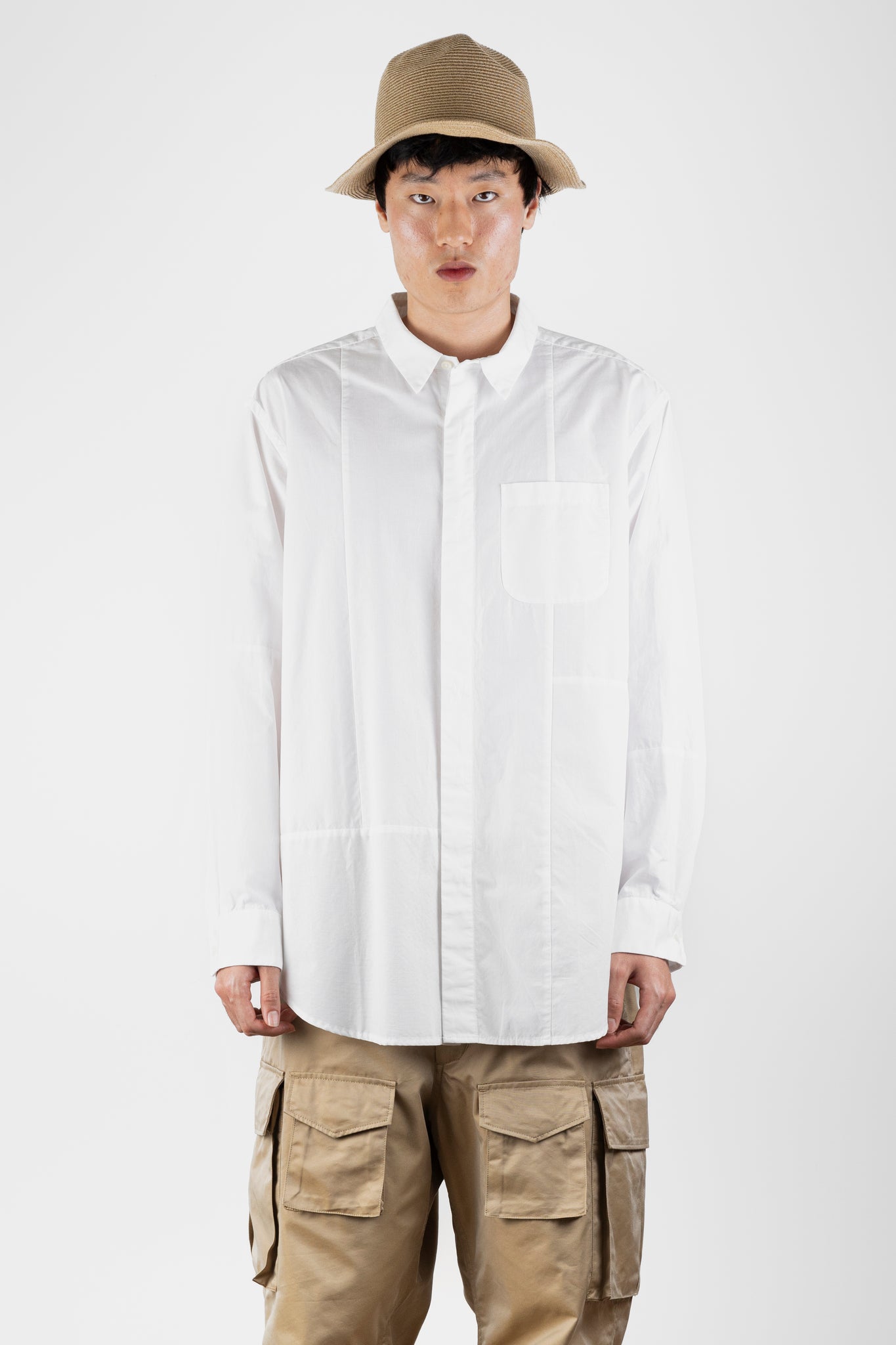 Combo Short Collar Shirt, White | Engineered Garments