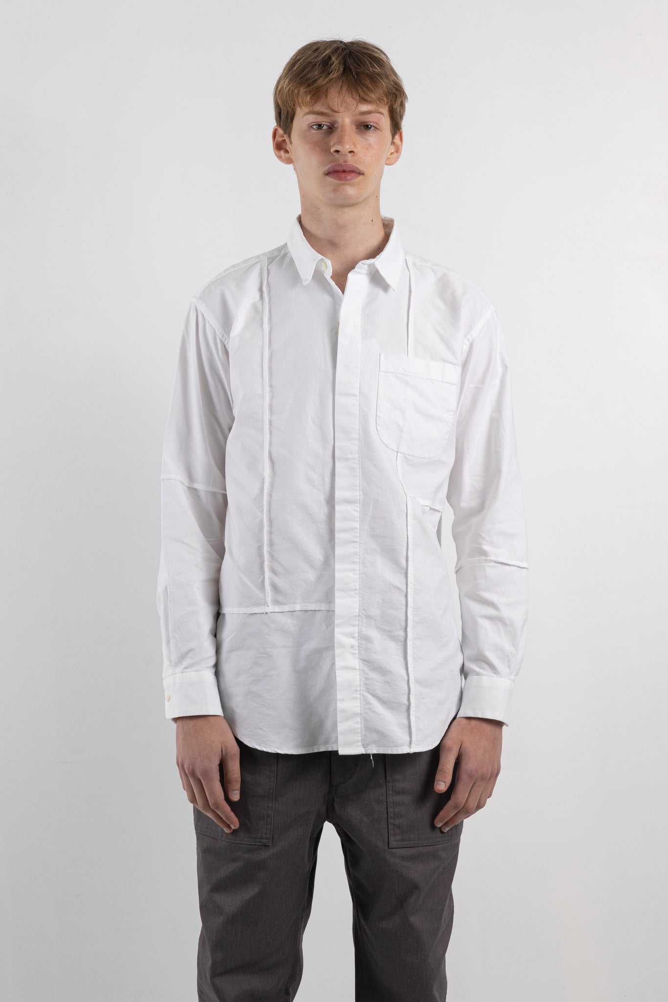 Mens shirt | Engineered Garments Combo short collar shirt | The Standard Store
