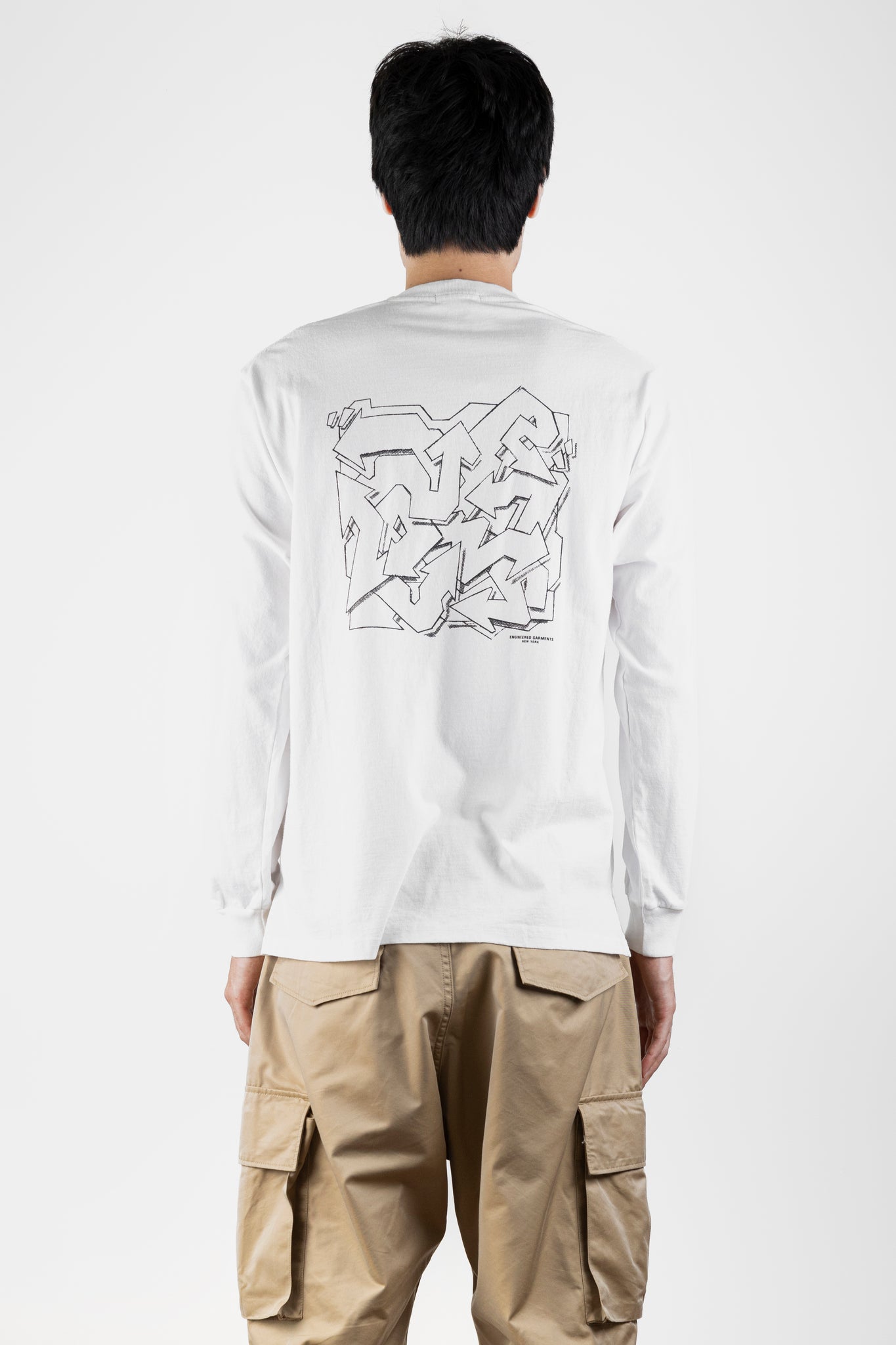 Printed Cross Crew Neck L/S T-shirt | Engineered Garments | The Standard Store