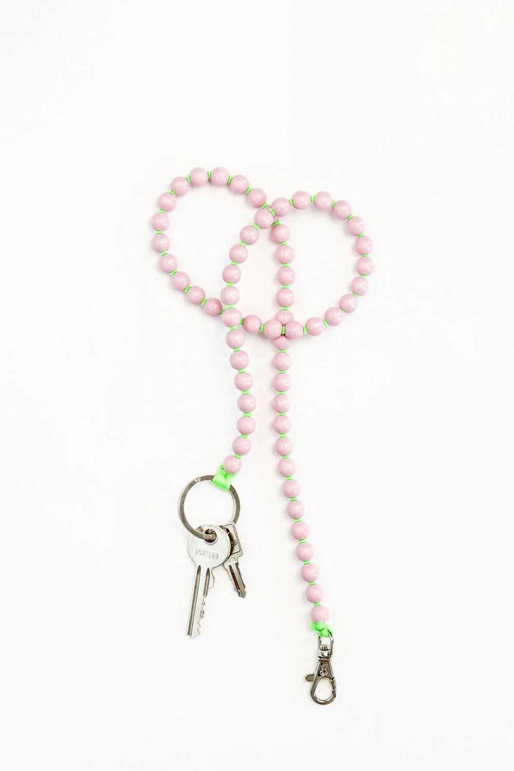 Perlen Long Keyholder, Pastel Rose/Neon Green | Ina Seifart | The Standard Store