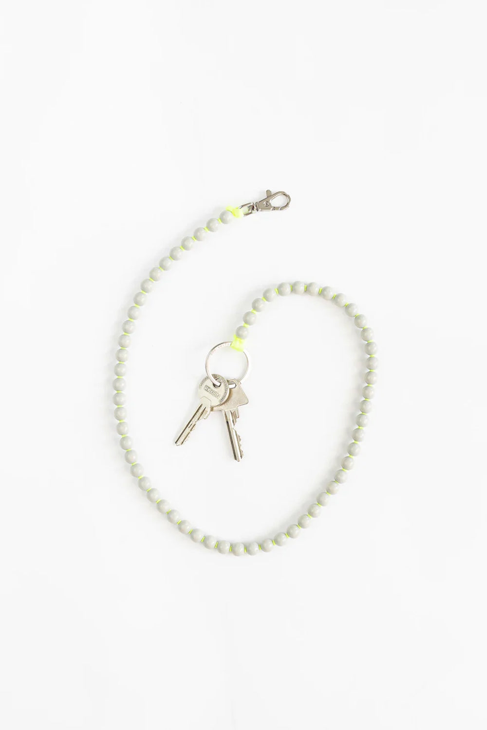 Perlen Long Keyholder Grey/Neon Yellow Opal | Ina Seifart | The Standard Store