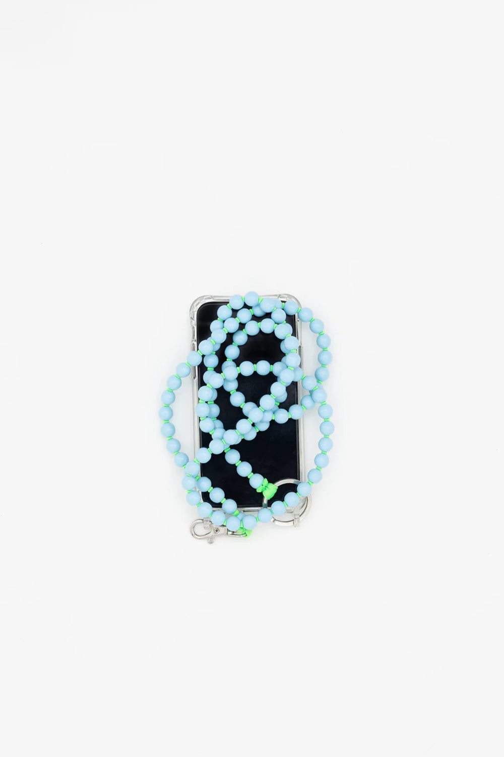 Phone Necklace Big, Pastel Blue/Neon Green | Ina Seifart | The Standard Store