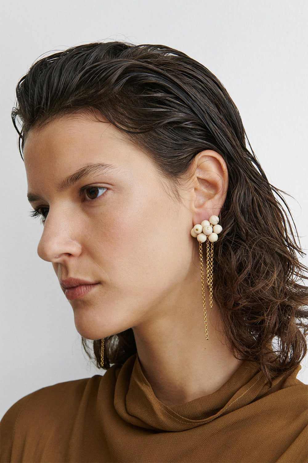 Bauble Mesh Earrings, Ivory | Rachel Comey | The Standard Store