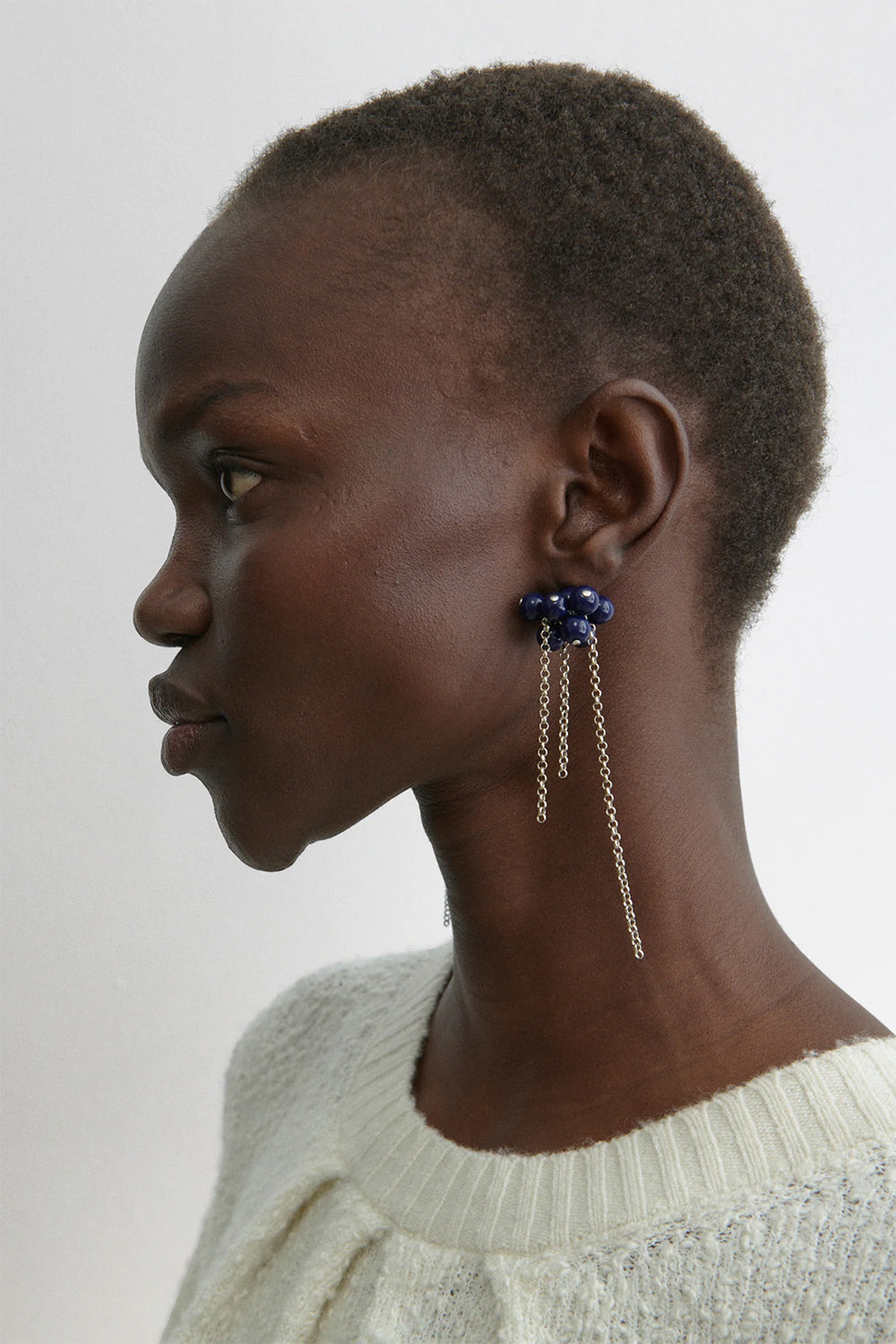 Bauble Mesh Earrings, Navy | Rachel Comey | The Standard Store