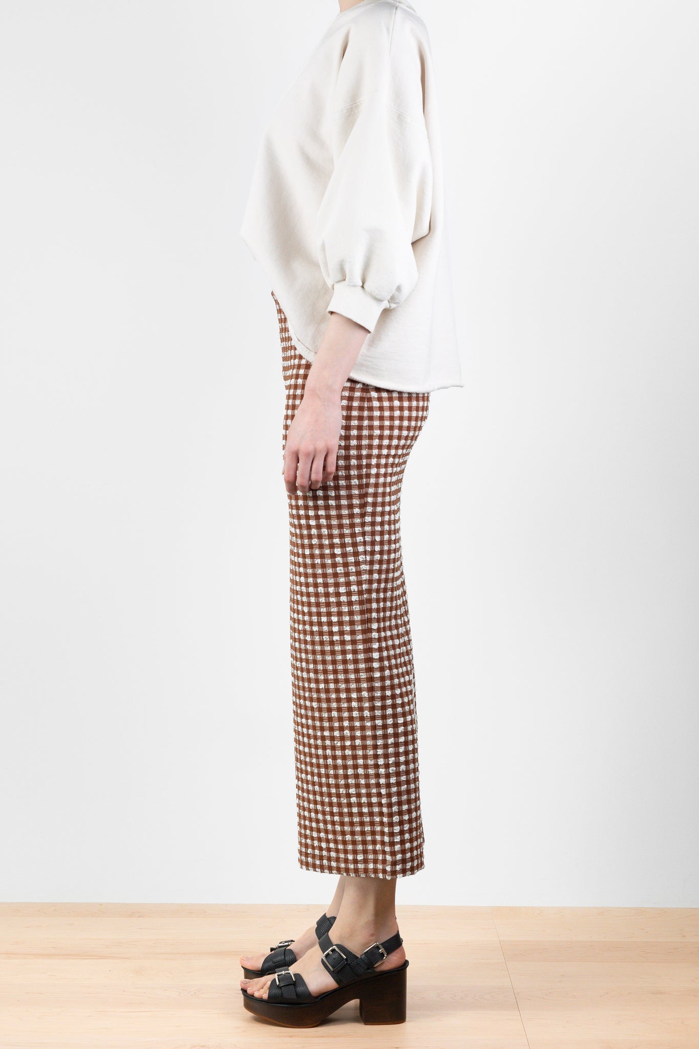 Native Skirt Brown Check | Rachel Comey | The Standard Store