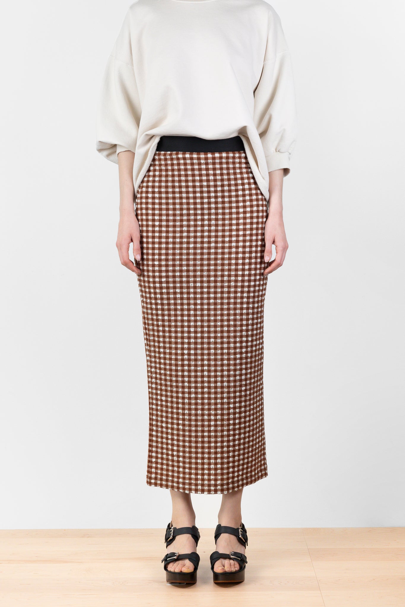 Native Skirt Brown Check | Rachel Comey | The Standard Store