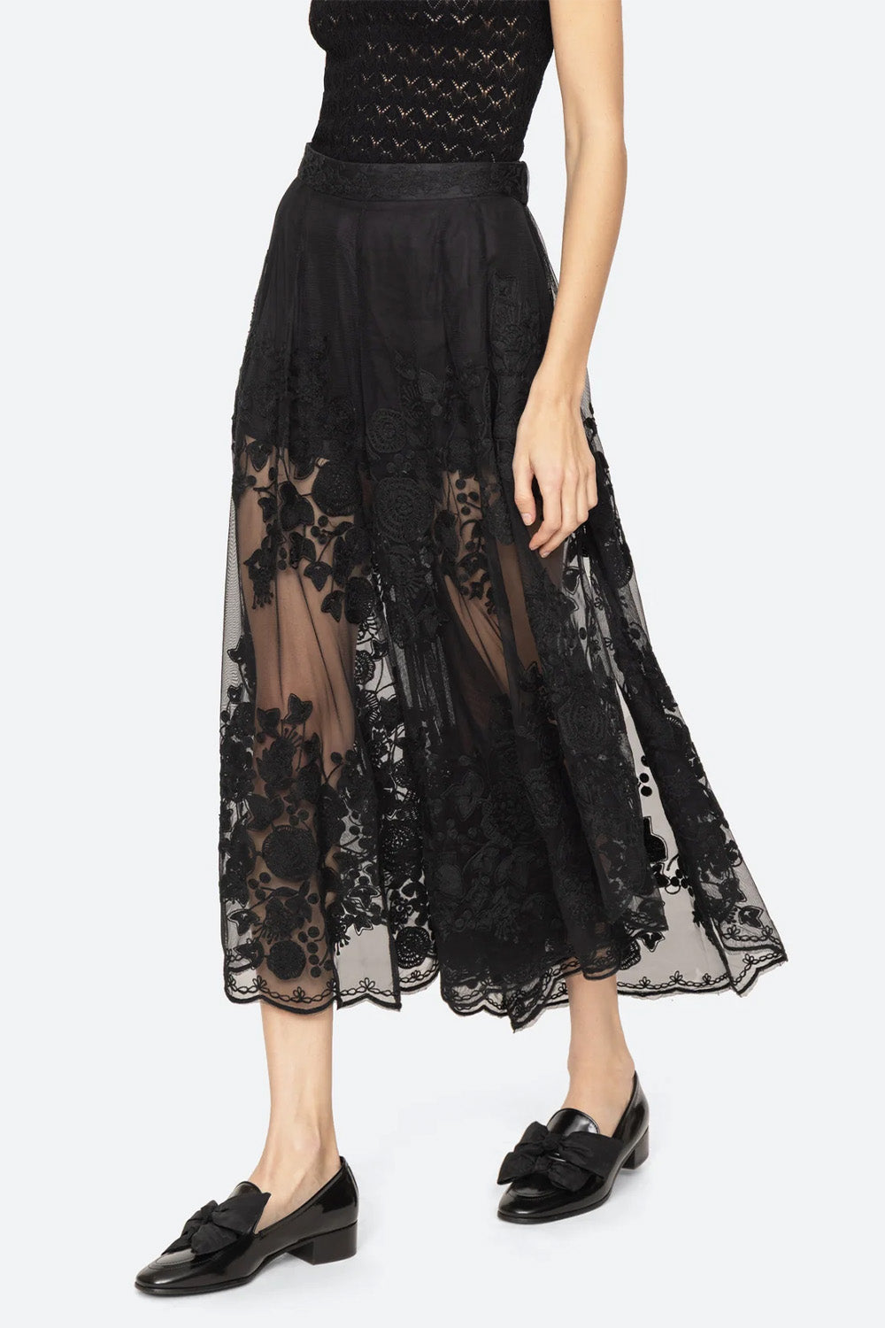 Arielle Lace Flared Pant, Black | Sea New York | The Standard Store