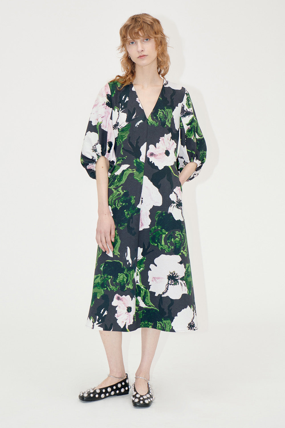 3/4 Volume Sleeves Midi Dress | Stine Goya | The Standard Store