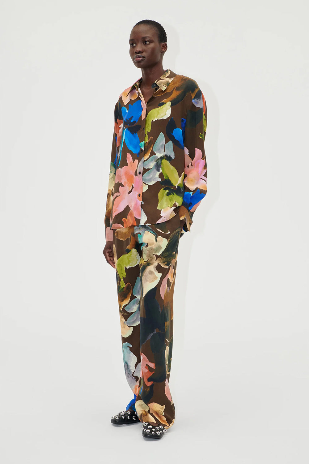 Elasticated Long Pants, Aquarelle Garden | Stine Goya | The Standard Store