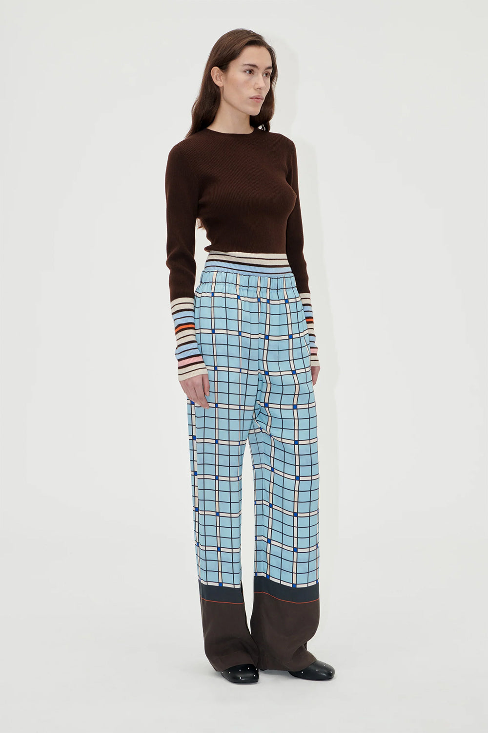 Elasticated Long Pants, Window Check | Stine Goya | The Standard Store