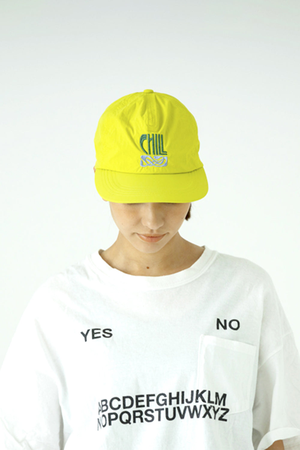 Nylon Emb 5 Panel Cap, Lime Yellow | Sublime Roe | The Standard Store