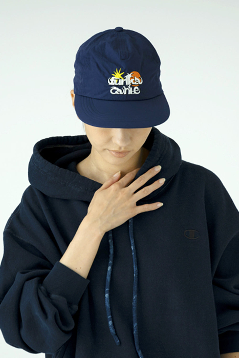 Nylon Emb 5 Panel Cap, Navy | Sublime Roe | The Standard Store