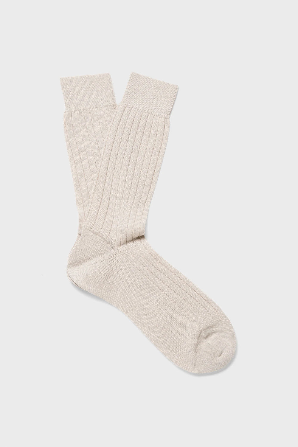 Cashmere Rib Lounge Sock, Natural | Sunspel | The Standard Store