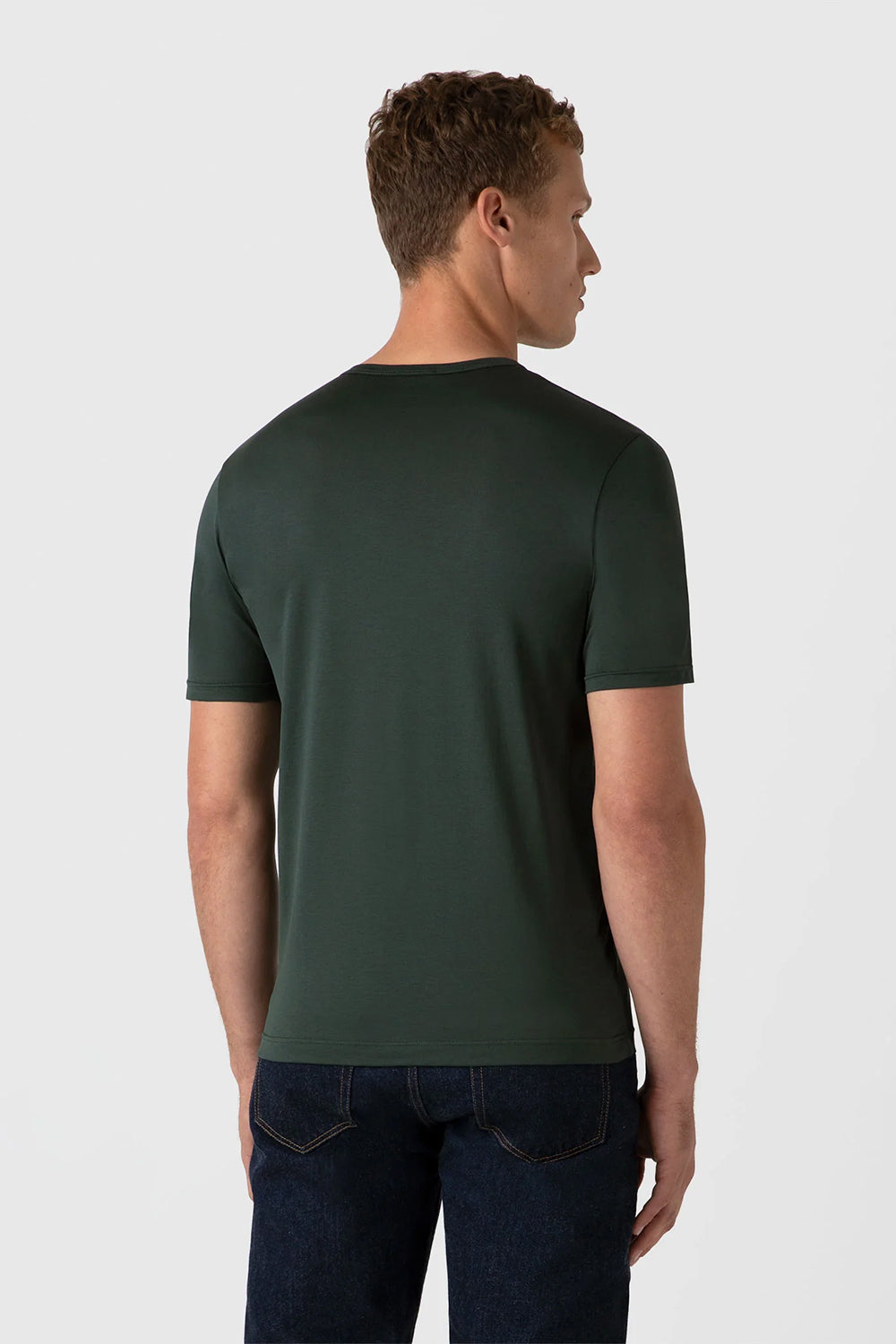 SS Crew Neck T Shirt, Holly Green | Sunspel | The Standard Store