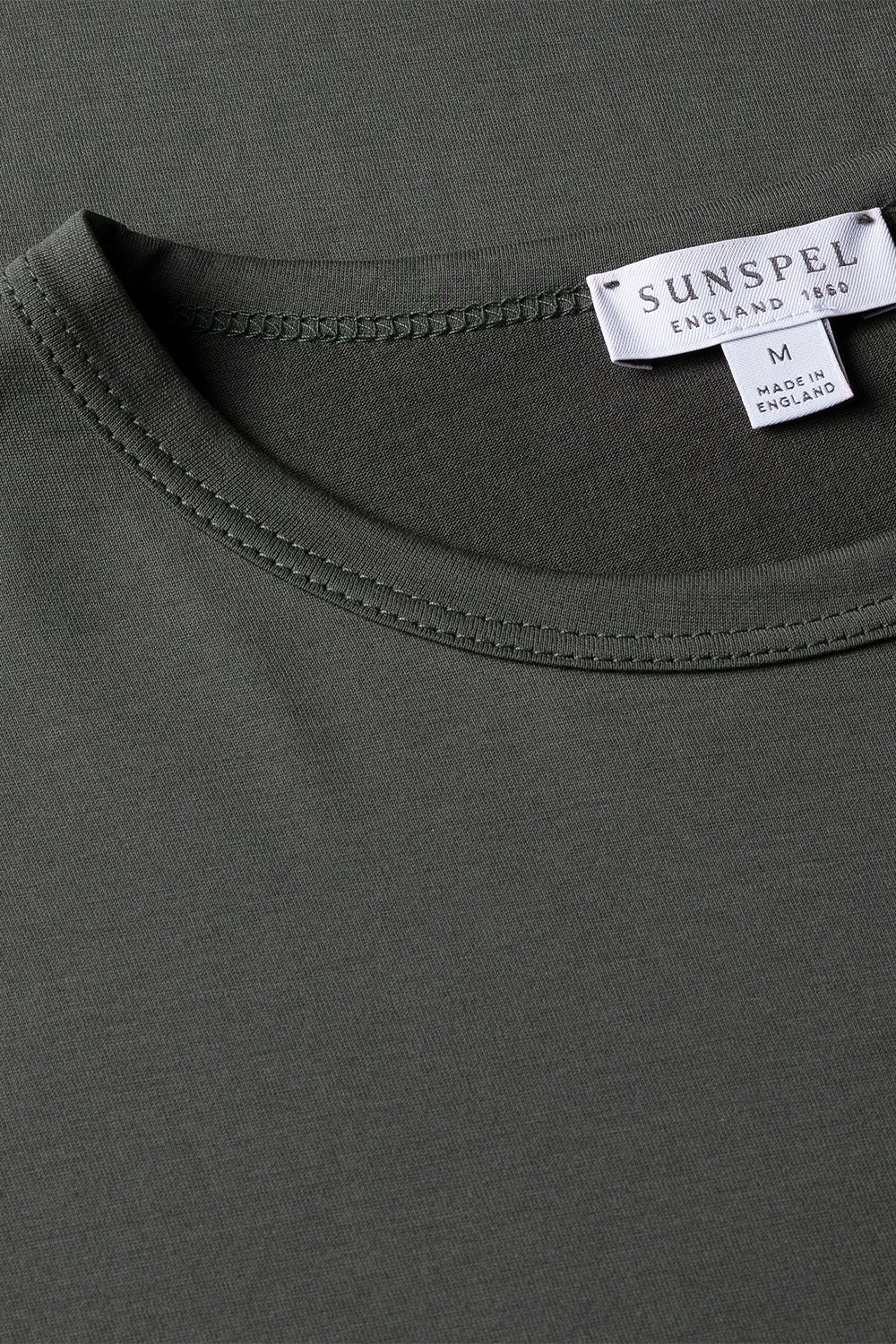 SS Crew Neck T shirt, Drill Green | Sunspel | The Standard Store