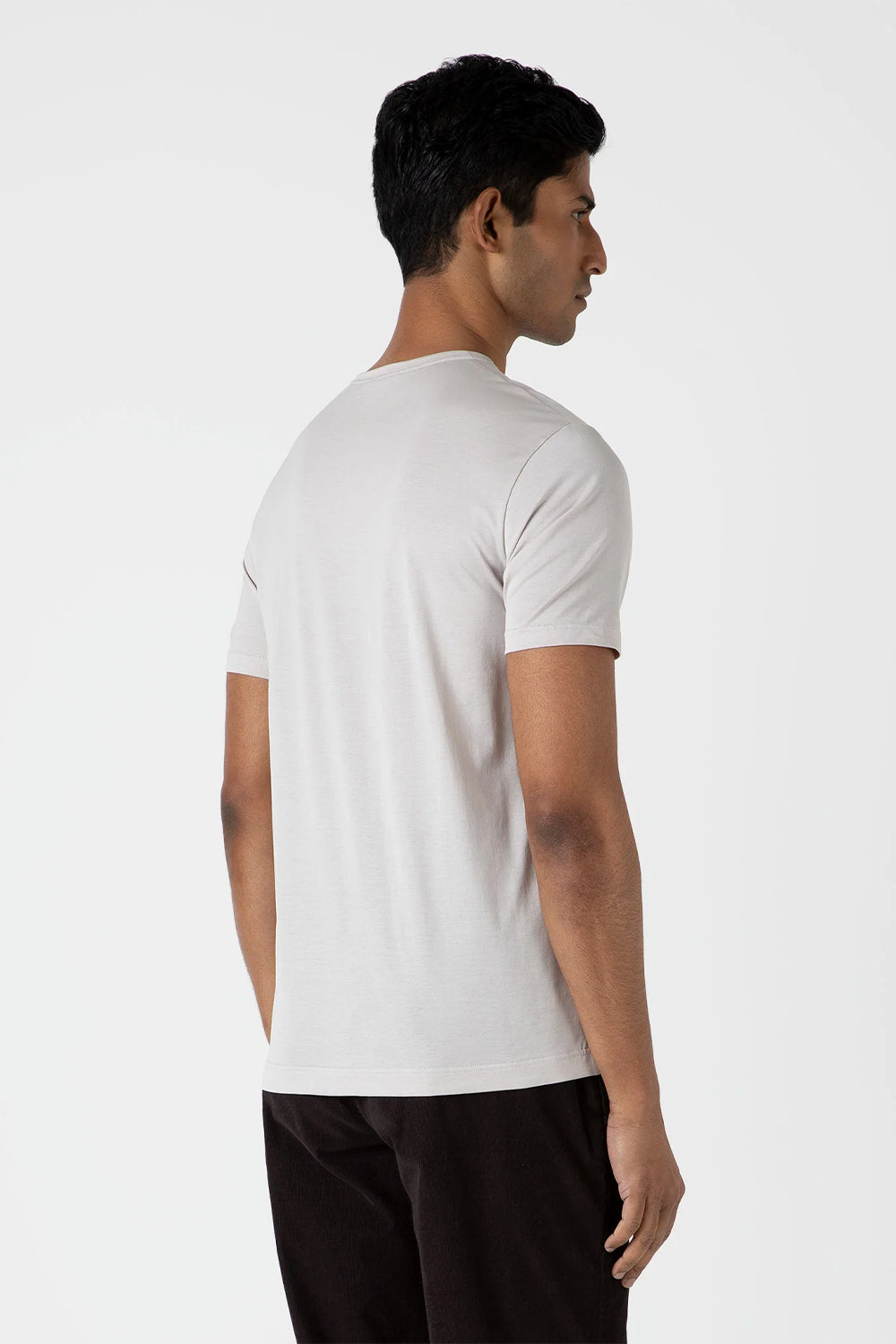 SS Crew Neck T shirt, Putty | Sunspel | The Standard Store