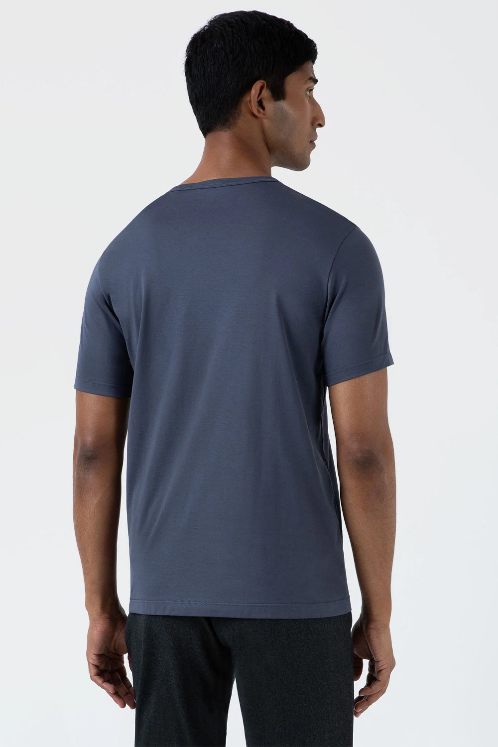 SS Crew Neck T shirt, Slate Blue | Sunspel | The Standard Store