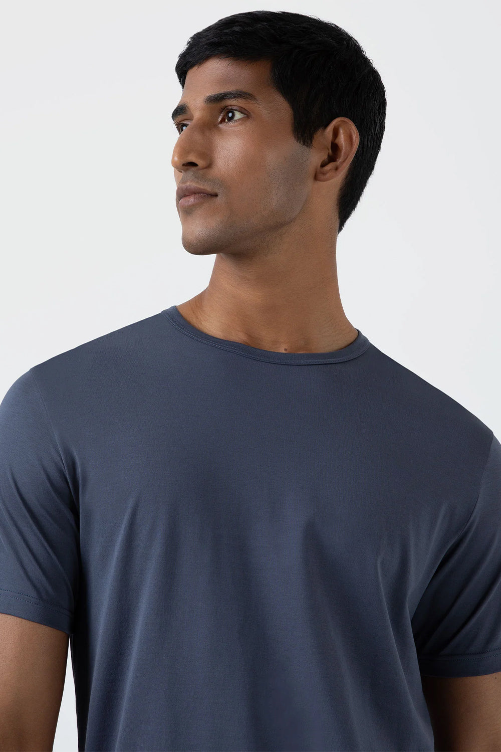 SS Crew Neck T shirt, Slate Blue | Sunspel | The Standard Store