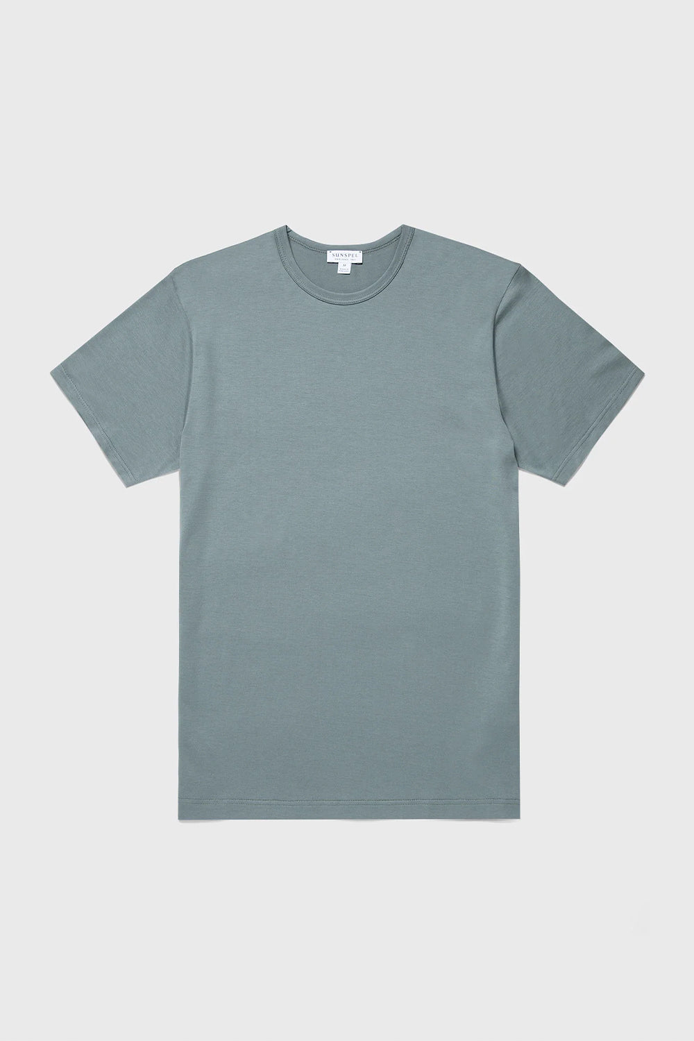 SS Crew Neck T shirt, Smoke Green | Sunspel | The Standard Store