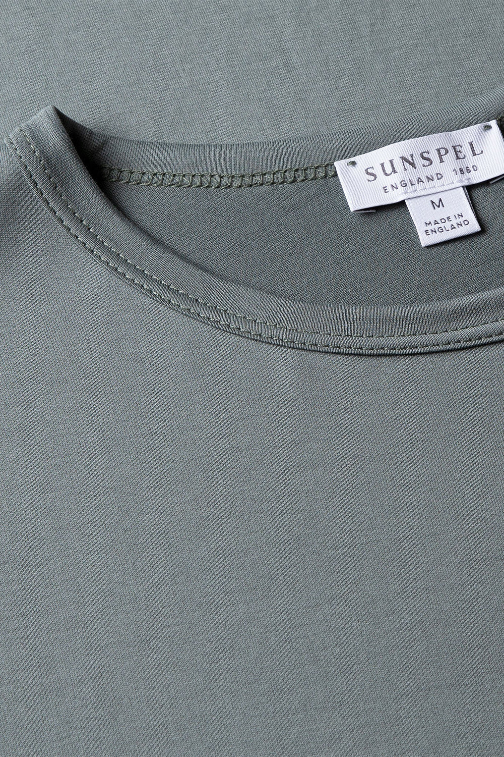 SS Crew Neck T shirt, Smoke Green | Sunspel | The Standard Store