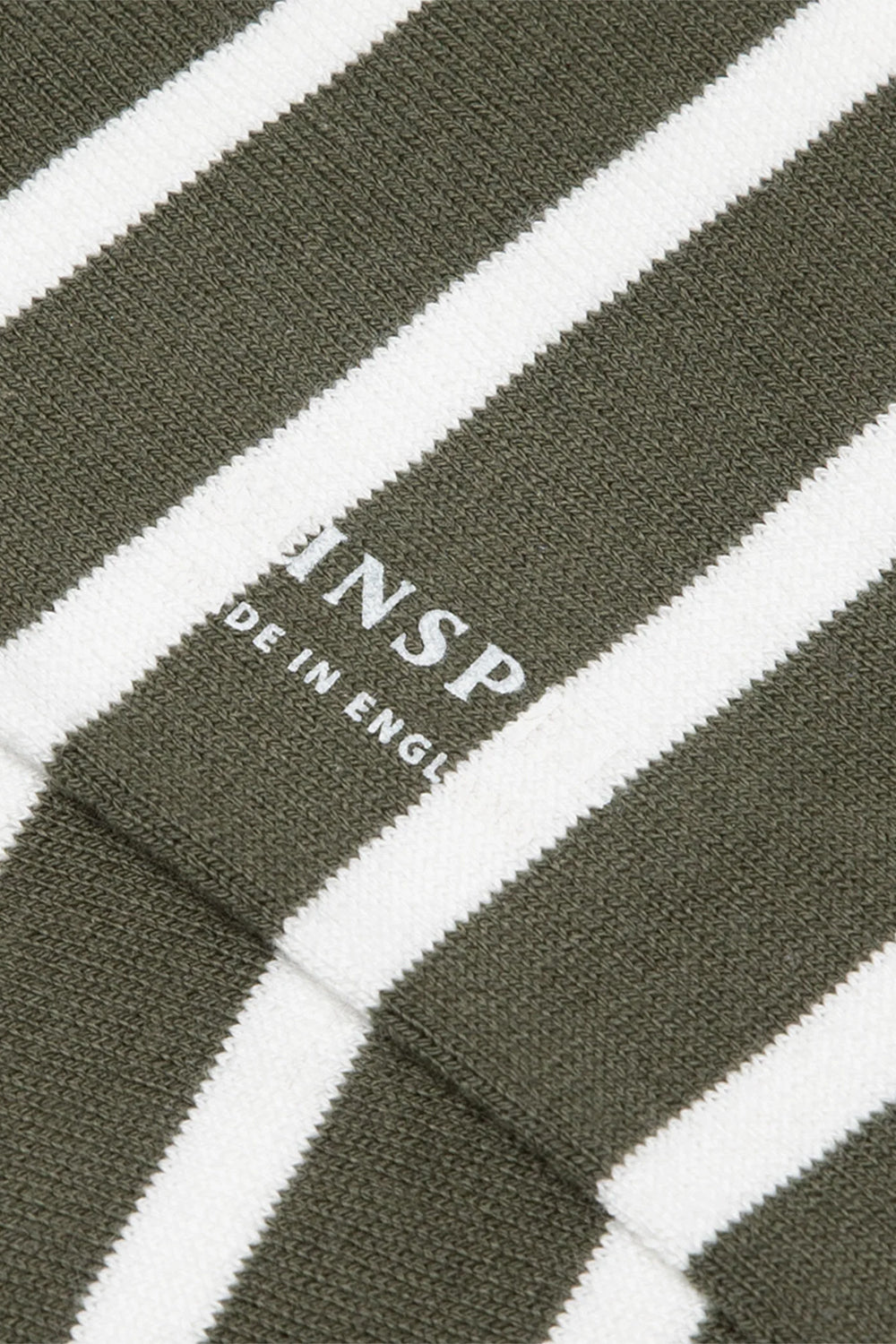 Stripe Cotton Sock, Khaki/Latte | Sunspel | The Standard Store