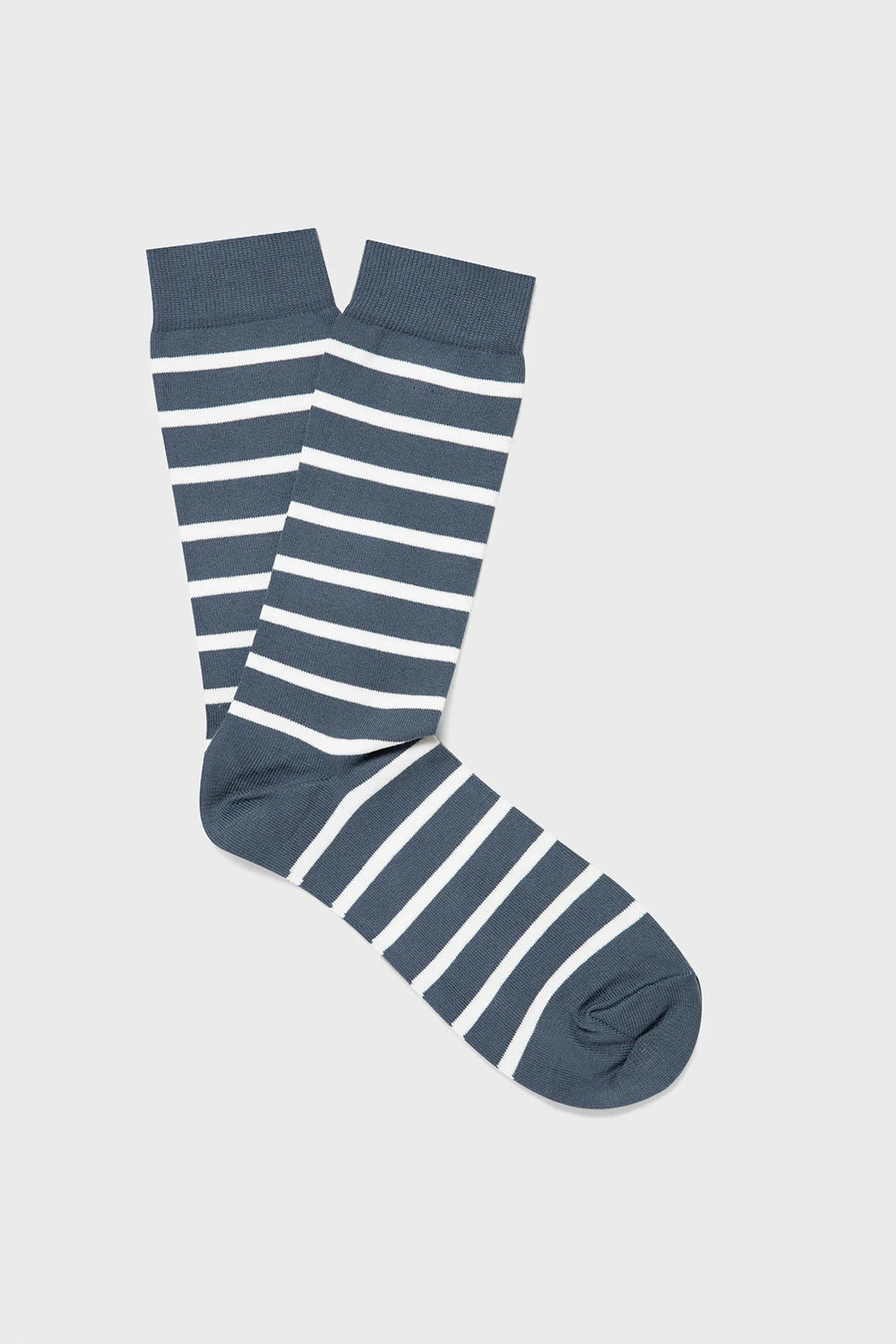 Stripe Cotton Sock, Slate Blue | Sunspel | The Standard Store