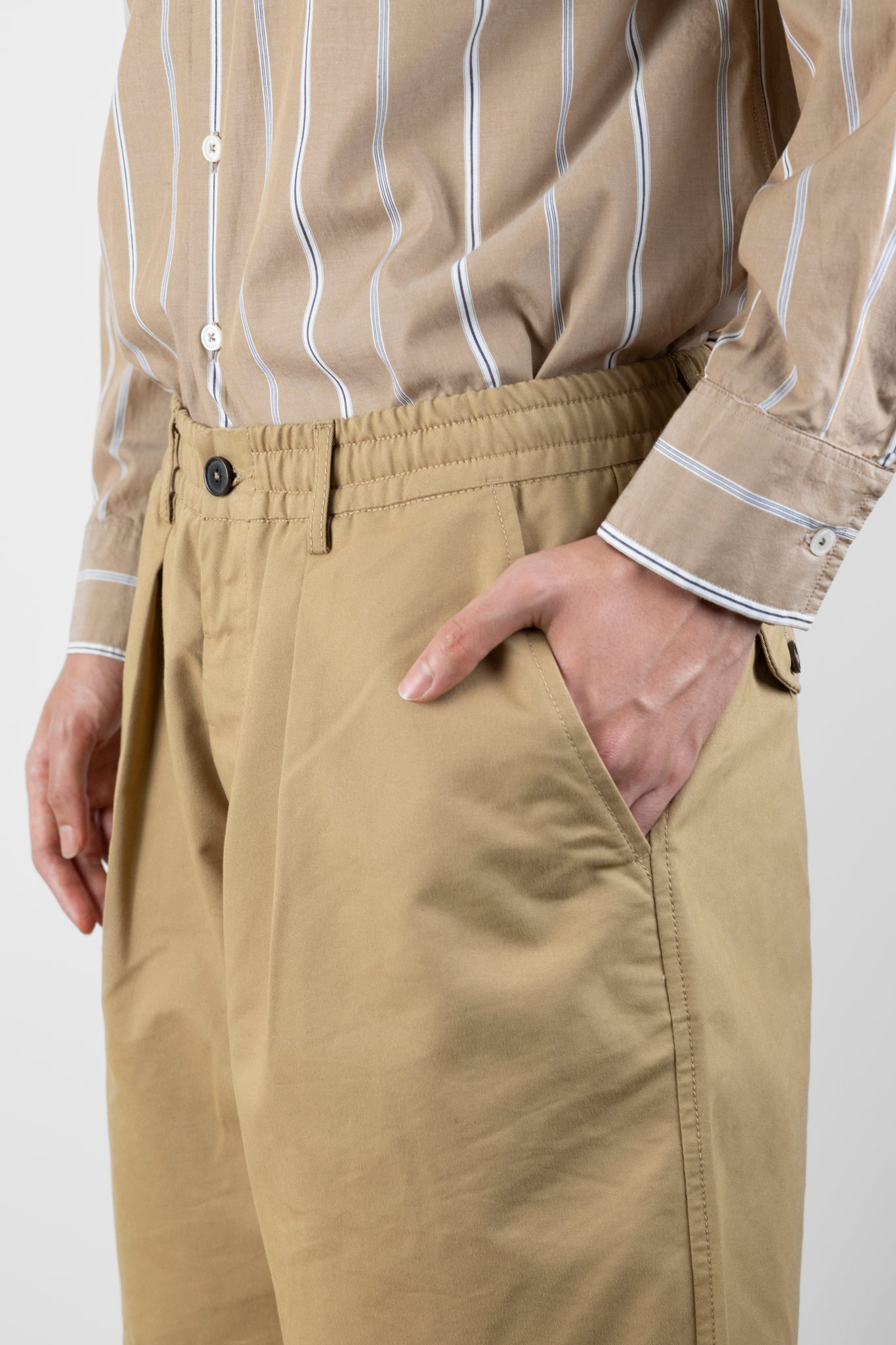 Pleated Track Short, Sand | Universal Works | The Standard Store