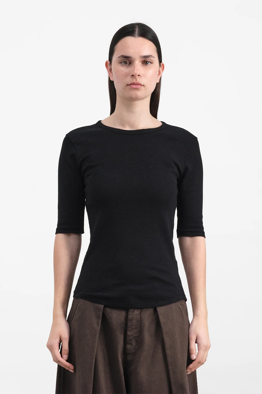 Charlotte Short Sleeve Top, Black | YMC | The Standard Store