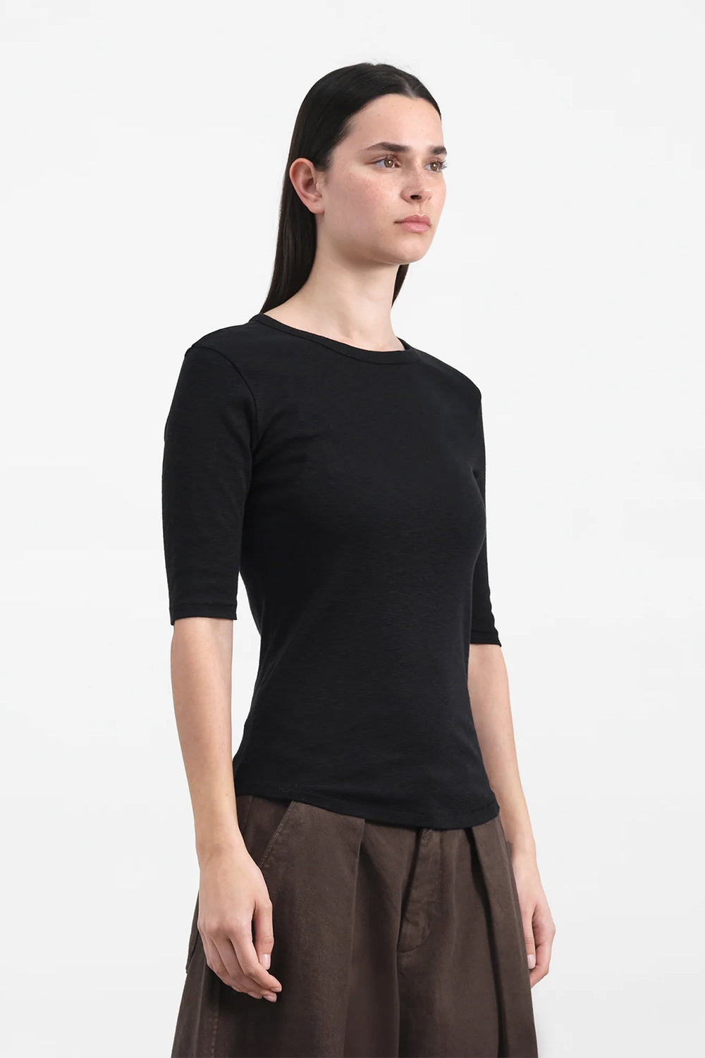 Charlotte Short Sleeve Top, Black | YMC | The Standard Store