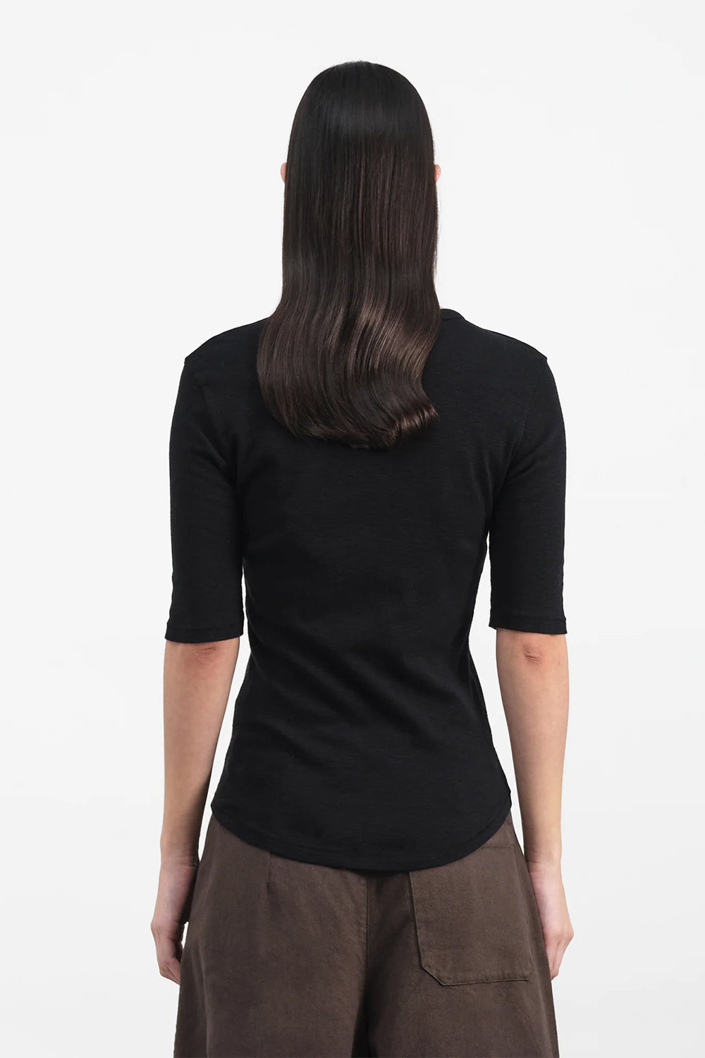 Charlotte Short Sleeve Top, Black | YMC | The Standard Store