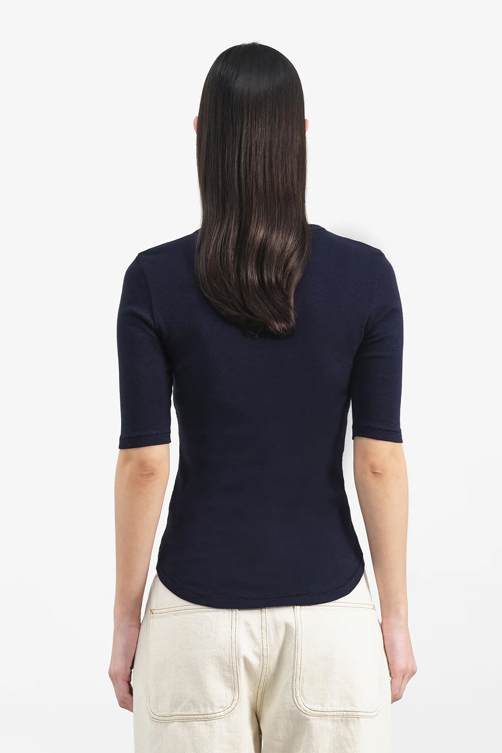 Charlotte Short Sleeve Top, Navy | YMC | The Standard Store