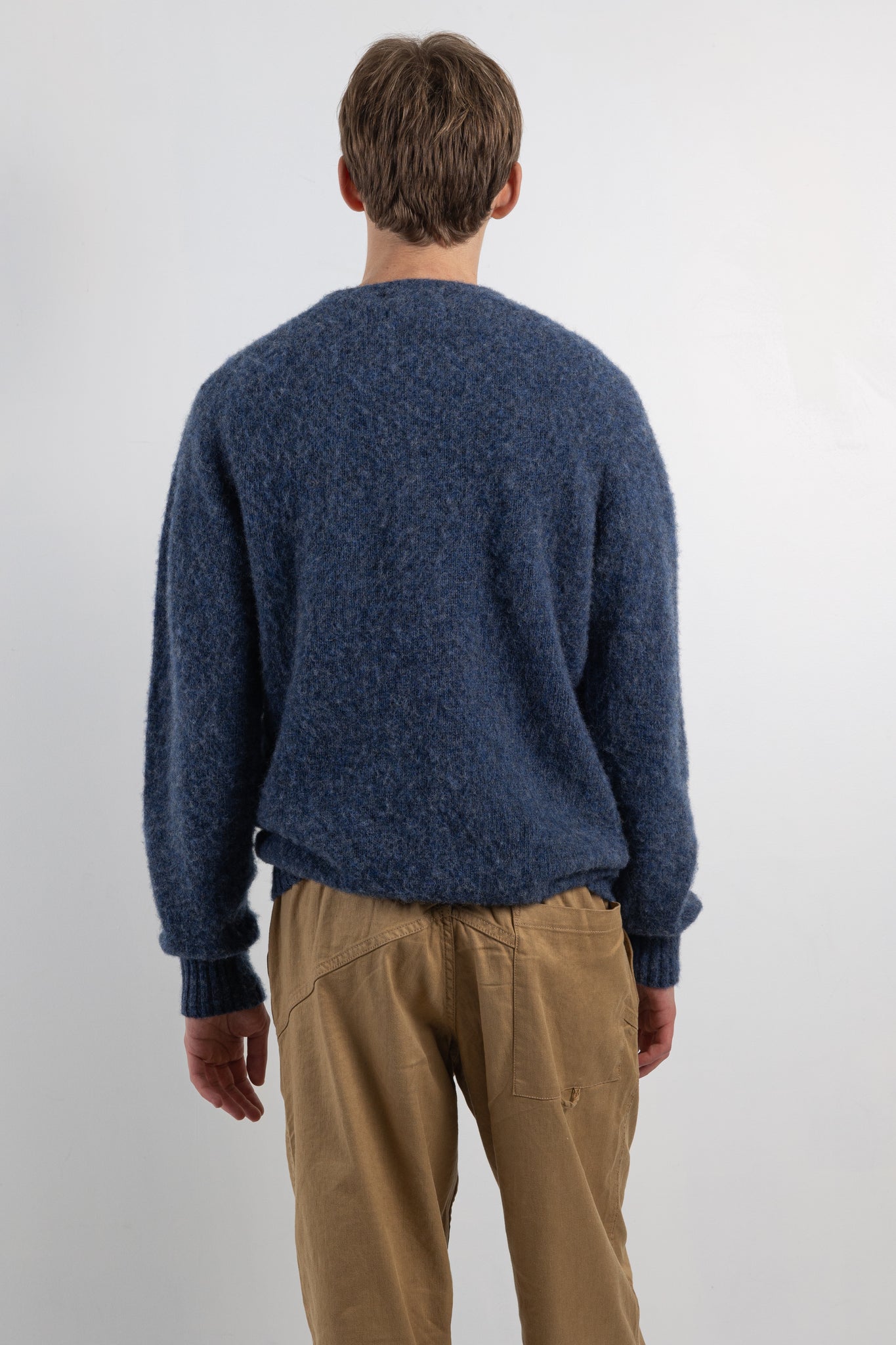 Suedehead crew neck knit blue