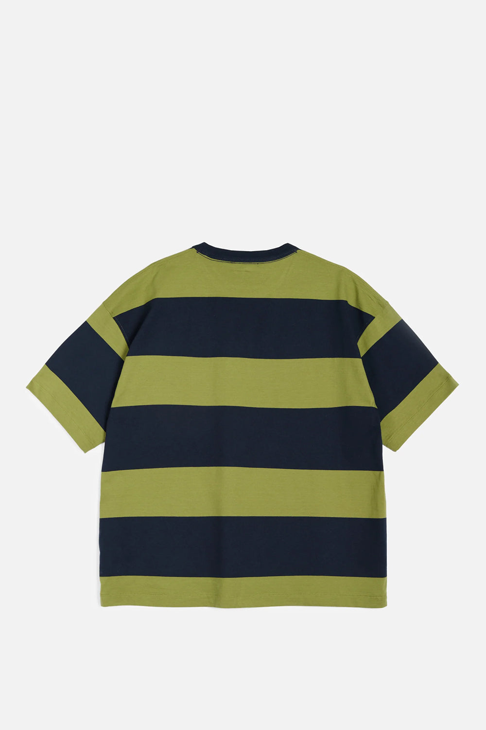 Triple Stripe T Shirt, Navy/Green | YMC | The Standard Store
