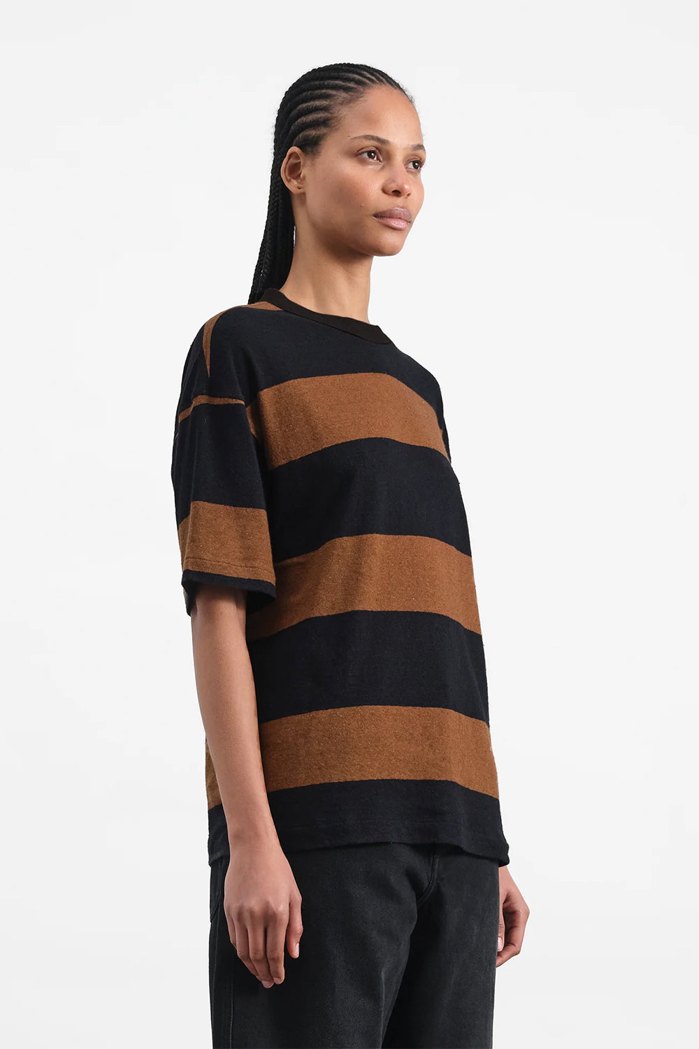 Triple Tee Womens, Black/Brown | YMC | The Standard Store