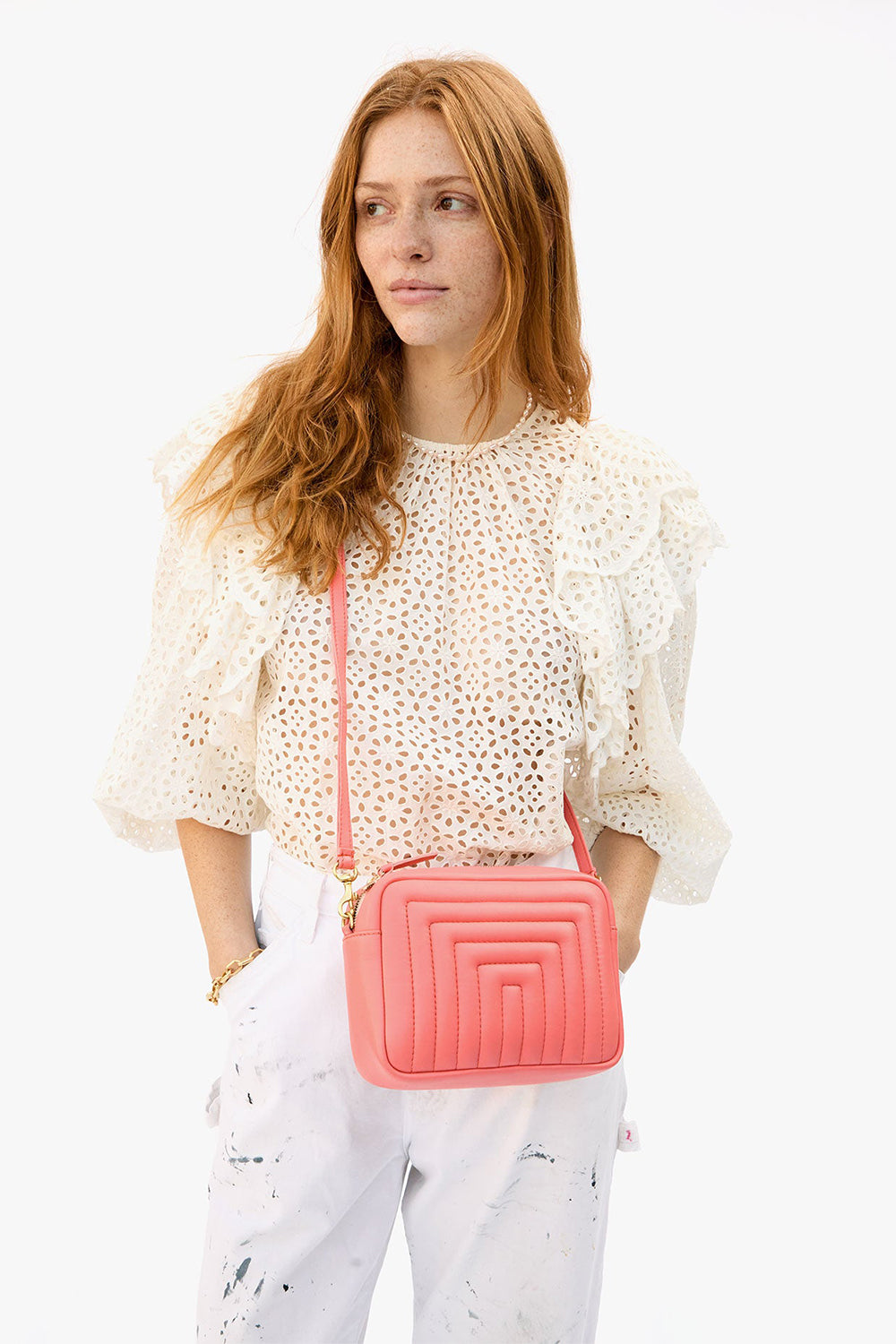 Midi Sac Channel Quilted Coral