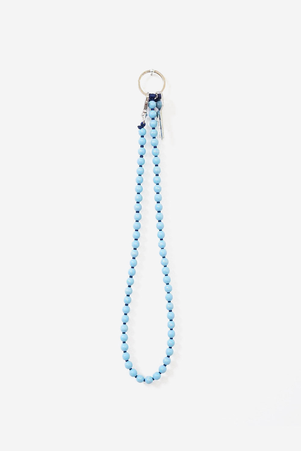 Perlen long key holder pastel blue/dark blue