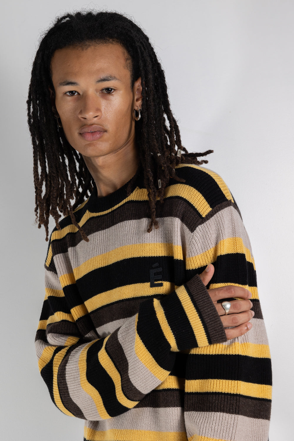 Mens Fashion Knits | Etudes Boris Patch Striped| The Standard Store