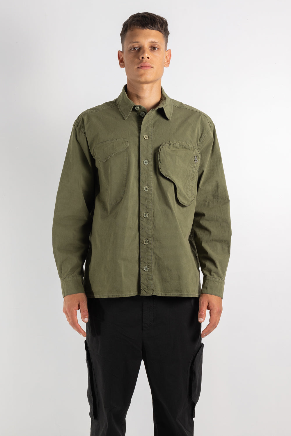 Mens Shirt | Henrik Vibskov Cargo Shirt Green | The Standard Store