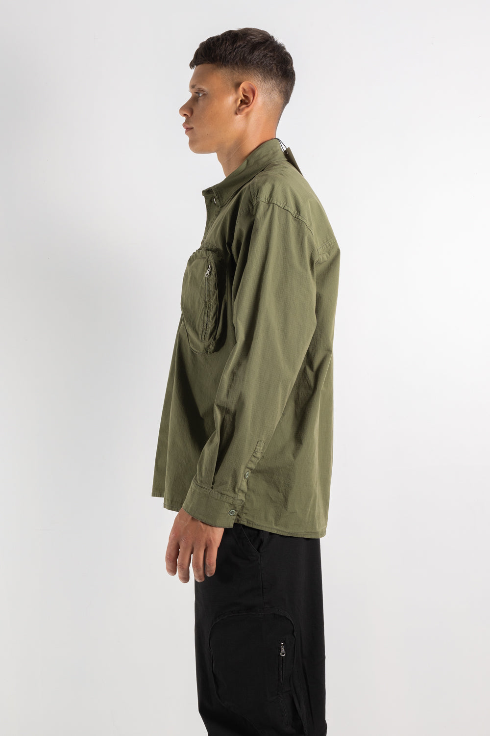 Mens Shirt | Henrik Vibskov Cargo Shirt Green | The Standard Store